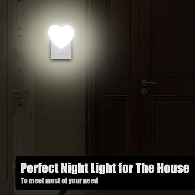 INZU Night Lights Plug into Wall, LED Night Light for Kids, Cute Nightlight with Auto Dusk to Dawn Sensor, LED Nightlight with Soft Warm Light for Bedroom, Nursery, Bathroom, Hallway (White)