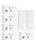 Remote Control Outlet, 200FT Long Range Wireless Light Switch, Mini Remote Outlet Plug, 15A/1875W High-Power for Lamps, Lights, Household Appliances, FCC & ETL Listed (5 Outlets + 2 Remotes)