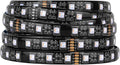 BTF-LIGHTING 5050 RGBW RGB+Warm White(2700K-3000K) 4 Colors in 1 LED Tape Light DC24V 5m 16.4ft 60LED/m Multi-Colored IP65 Black 12mm PCB for Bedroom Kitchen Home Decoration(No Adapter or Controller)