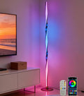 YUBOLE RGBWIC Floor Lamp LED Corner Lamp Works with Alexa, Smart Modern Floor Lamp with Multi-controls and 16 Million DIY Colors, Color Changing and Dimmable Standing Lamp for Bedroom Living Room-Gold