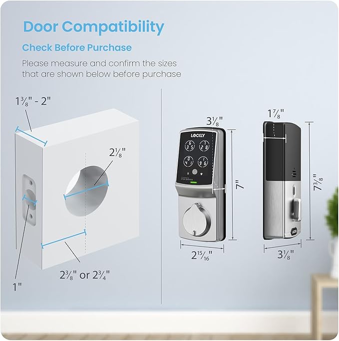 Lockly Secure Pro Wi-Fi Smart Door Lock, Keyless Entry with PIN Genie® Digital Keypad, 3D Biometric Fingerprint Sensor Front Door Lock Deadbolt, Voice Control & Auto Lock - Left Fingerprint Edition