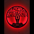 Led Tree Branch Lights For Wall, Meditation Tree Of Life Metal Wall Art With Rgb Led Light, Custom Meditation Wall Decor, Meditation Neon Light Sign, Meditation Gift Decor, 6 inches
