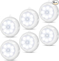 Motion Sensor Light Indoor, Under Cabinet Light, Ceiling Lights, AA Battery Operated Stick on Wireless Puck Lights for Wall, Step, Stair, Dimmable (6 Pack)