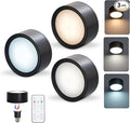 Wireless LED Puck Lights with Remote, 3-Pack 2.9” AA Battery Operated Under Cabinet Lighting for Closet/Kitchen/Shelf, 3 Color Dimmable Magnetic Sitck on Lights with Timer