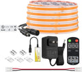 BTF-LIGHTING COB LED Strip Light 12V 16.4FT UL Listed, Orange Color Dimmable High Density Flexible Tape Light with RF Remote & ETL Power Adapter, Ultra Bright for Bedroom Kitchen Home Indoor Lighting