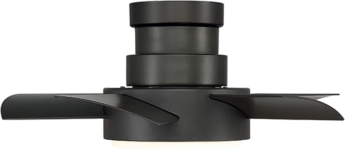 Vox Smart Indoor and Outdoor 5-Blade Flush Mount Ceiling Fan 26in Bronze with 3500K LED Light Kit and Remote Control works with Alexa, Google Assistant, Samsung Things, and iOS or Android App