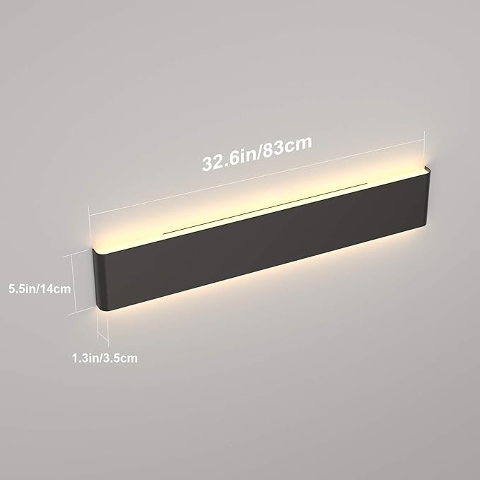 Ralbay 30W Bathroom Light Fixture 32.67 inch Vanity Lights Arm Length Wall Light for Bathroom Dressing Room IP44 Waterproof 3900LM Warm White Light 3000K, Black
