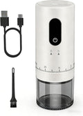 First Grind-While-Charging Rechargeable Coffee Grinder with Upgraded LED Battery Display, 1.7X Faster Grinding with 38 External Adjustable Settings & Ceramic Burrs, Portable for Travel, Camping, etc.