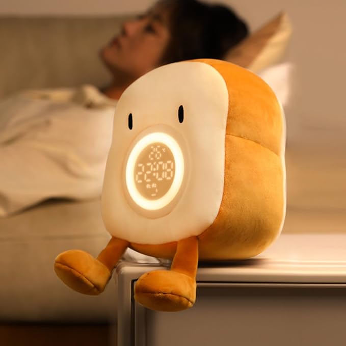 Toast Lamp,Bread LED Alarm Clocks | Multifunctional Dimmable Bedside Lamp, Home Decorations for Kids Teens Room Decor Desk Accessories