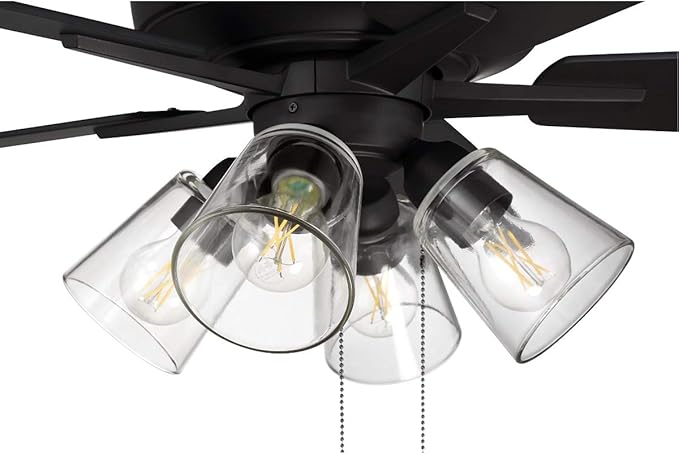 Craftmade S104ESP5-60ESPWLN Super Pro 60" Ceiling Fan with LED Lights & Pull Chain, 5 Reversible Espresso/Walnut MDF Blades, Espresso