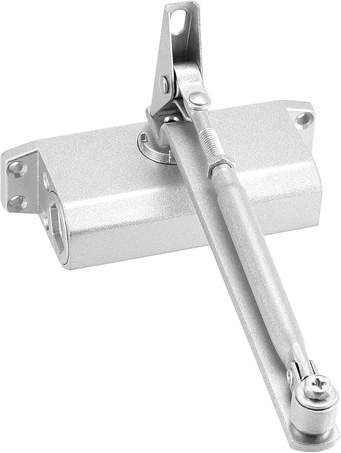 FUNSUEI 2 PCS Size 2 Automatic Door Closer,Adjustable Closing Speed Door Closer with Hold Open for 55-99 Lbs Door for Residential and Light Commercial Doors, Easy Mount