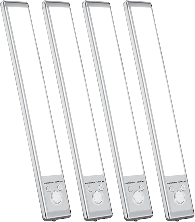 4 Pack Under Cabinet Lighting, Rechargeable Motion Sensor Light Indoor