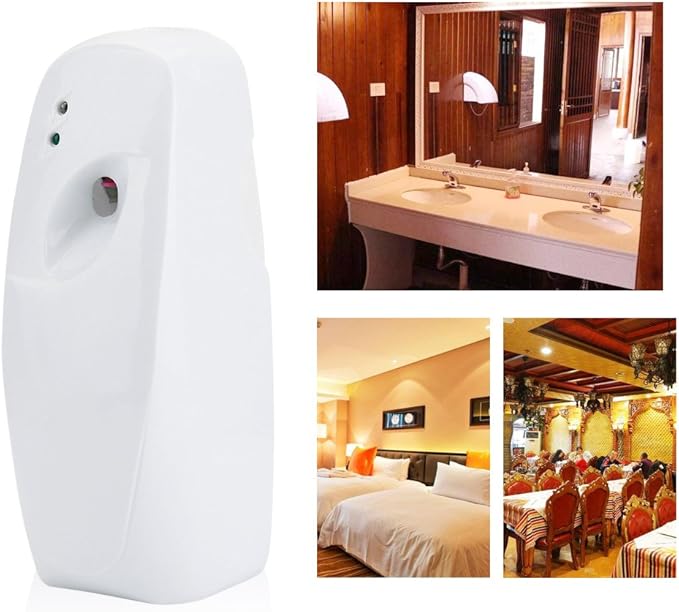 Automatic Air Freshener Spray Dispenser, Wall Mount Fragrance Dispenser Aerosol Perfume Sprayer Holder Free Standing Essential Oils Scent Gadget for Home Hotel Bathroom Office Commercial Area