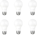 Amazon Basics A19 Dusk to Dawn Sensor LED Outdoor Light Bulb, 60W Equivalent, Energy-Efficient 9W, Soft White 2700K, E26 Base, 10,000 Hours, 6-Count