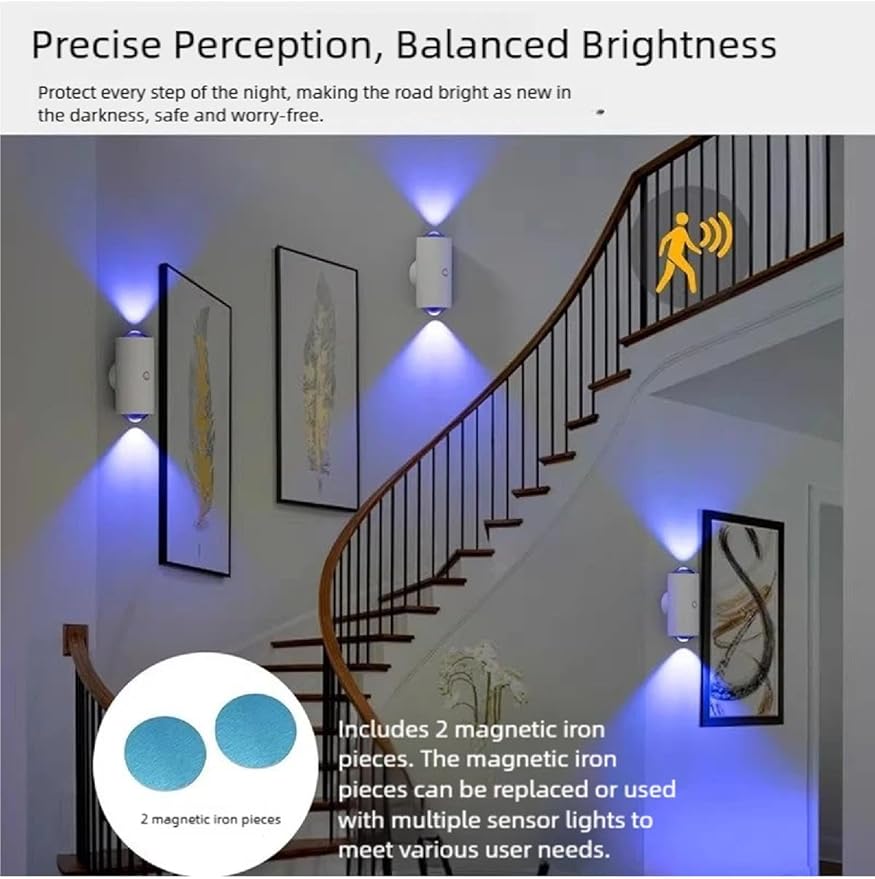 Smart rechargeable led night light with motion sensor–RGB gradient ambient lighting,dimmable wall,Magnetic Wireless Night Lights with 3 Modes,Stick On Cabinet Light for Hallway Bedroom Game Room Stair