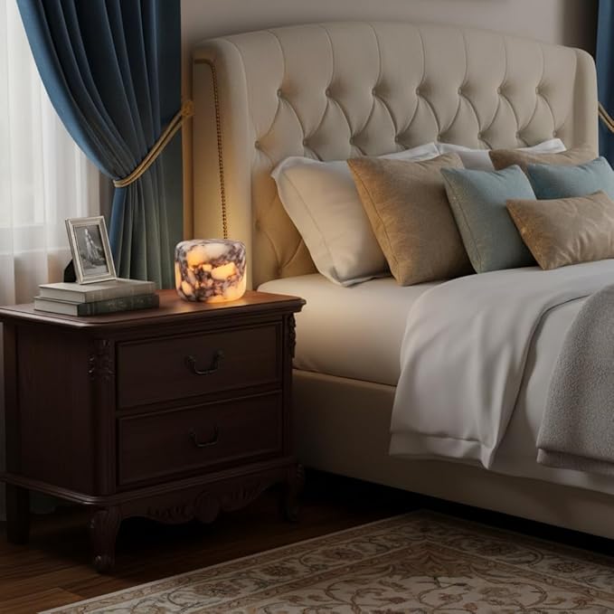 Marmor Marble Lamp Table Lamp Unique Stone lamp Type-C 3 Way Bedside Lamps Ambient Lighting for Bedroom Night Stands Small Night Light Decorative LED Warm Ambient Portable Lamps for Rechargeable