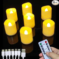 Jialine Rechargeable Tea Lights with Remote Timer, Battery Operated Flameless Votive Tea Lights Candles, USB Tealights Candles for Weddings,Parties,Halloween,Home Decor Seasonal Decor(6 Pack)