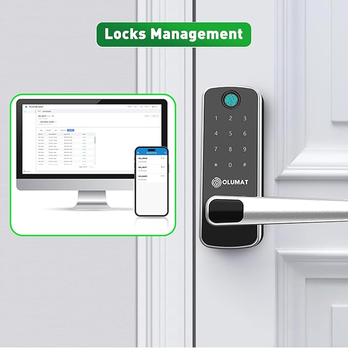 Smart Lock with Door Sensor - Fingerprint, Code, Keyless Entry - Easy Installation, 30-Day Satisfaction Guarantee