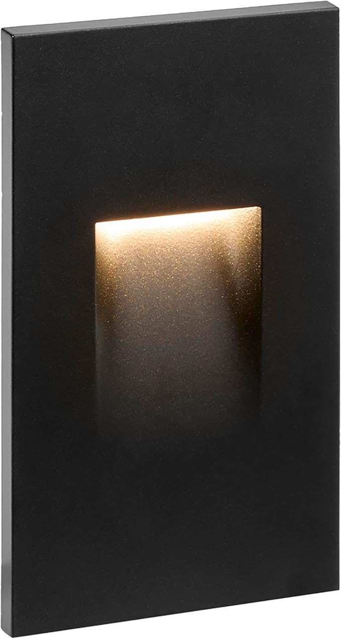 Maxxima Vertical LED Step Light, Indoor/Outdoor Stair Light, 3 CCT Color Selectable 3000K, 4000K, 5000K, 60 Lumens, IP65 Rated for Outdoor and Damp Locations, Black, 2-Pack