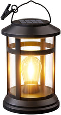 Solar Lanterns Outdoor Waterproof: 1 Pack Hanging Solar Lights for Outside Patio Porch Garden Tabletop Decor - Bright LED Warm White Solar Powered Lighting - Unique Gardening Lovers Mom Gifts