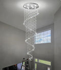 W24 x H78 Inches Crystal Glam Chandelier Long Light Chandeliers with Dimmable Light Bulbs Silver High Ceiling Pendants Light Fixtures for Foyer Entryway Living Room Stair
