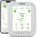 BREATHE Airmonitor Plus: Smart Air Quality Monitor Indoor - 8-in-1 CO2 Meter, Formaldehyde Detector, VOC Meter, PM1/2.5/10, Temperature & Humidity - Air Quality Tester for Home with App