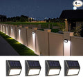 Solar Fence Lights, Waterproof Solar Outdoor Lights for Stairs Decks Steps Fences Patio Yard, LED Wall Sconce (Cool White/4 Pack)