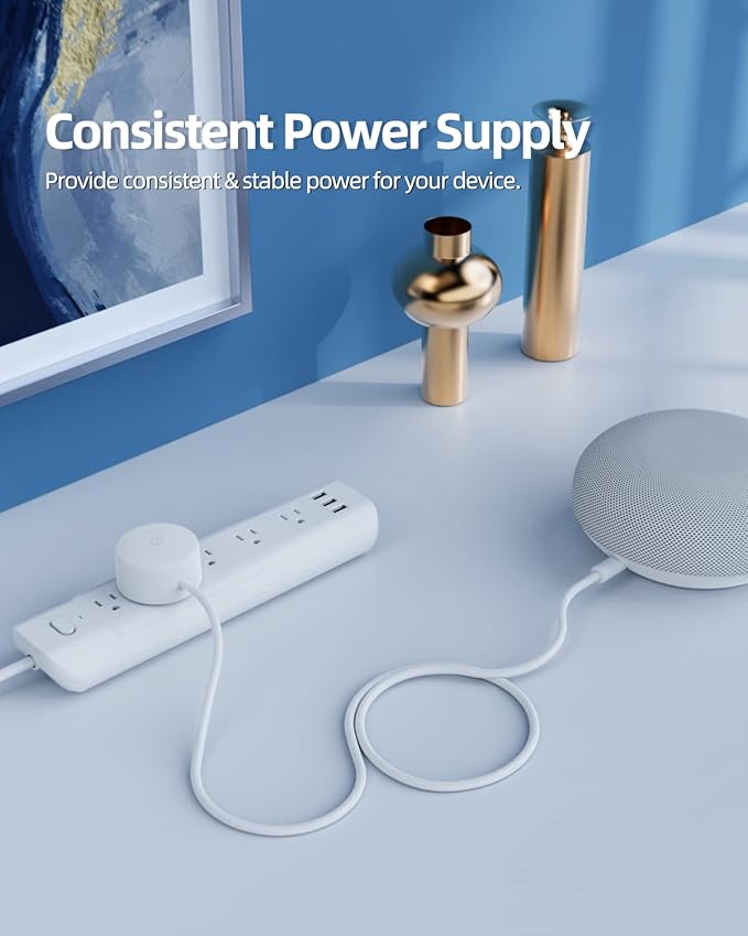 Superer Power Cord Fit for Google Nest Mini (2nd gen) Smart Voice Speaker, Fit for Nest WiFi AC2200 (2nd gen) Router Power Supply Adapter AC Charger