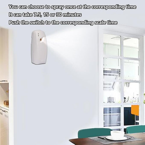 1 Pack Automatic Air Freshener Spray Dispenser, Timing Air Freshener Container, Suitable for Cans Size 5.51"×2.56", Cans Capacity 300ml/10fl.oz, Three Time Options for Spray