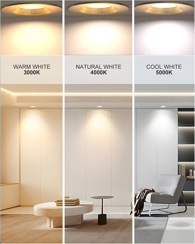 Lightdot 6 Inch Recessed Lighting 24 Pack Gold, 12W Dimmable LED Downlight 3CCT Selectable (3000K/4000K/5000K), Anti-Glare Slim Canless Ceiling Light