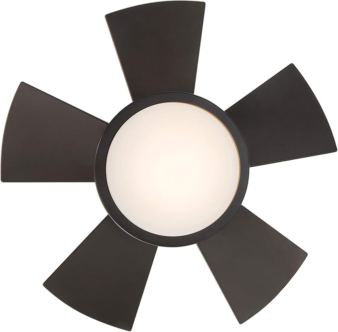 Vox Smart Indoor and Outdoor 5-Blade Flush Mount Ceiling Fan 26in Bronze with 3500K LED Light Kit and Remote Control works with Alexa, Google Assistant, Samsung Things, and iOS or Android App