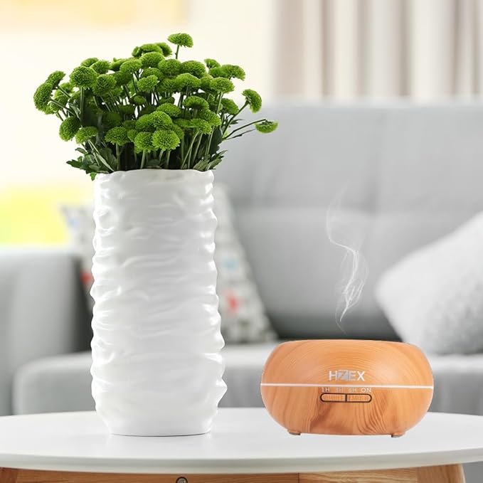 Aromatherapy Essential Oil Diffuser & Humidifier – Shallow 500ml Water Tank, 7 LED Lights & Whisper-Quiet Wood Grain Design – Ultrasonic Cool Mist Diffuser for Home, Bedroom, Spa, Yoga