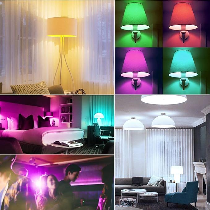 LED Color Changing Light Bulb with Remote Control, 10W E26 RGB+Daylight White 5700K LED Bulbs Dimmable with Memory Function, Ideal Lighting for Home Decoration,Stage,Bar,Party, 2 Pack