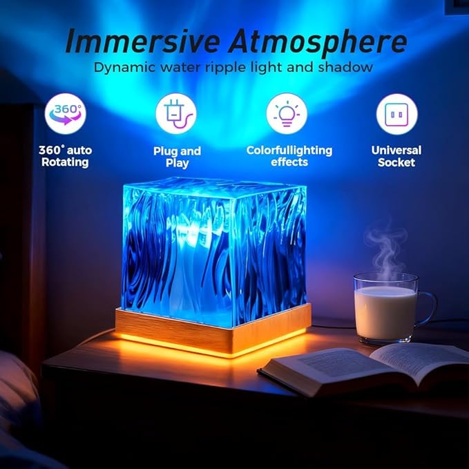 Northern Lights Projector, 16 Colors Aurora Light Projector & Mood Lighting Galaxy Lamp, Ocean Lamp, App Remote Night Light for Bedroom, Gift for Teenage Girls Room Decor (Plug-in Model)