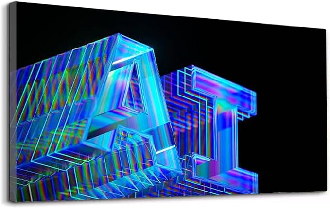 Wibinuki Wall Art Wall Decor Wall Paintings Artificial Intelligence Machine Learning Large Language Model AI for Living Room Bedroom Bathroom Home Decor Can Be Hung Directly 20"x 40"