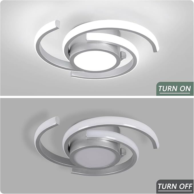ADISUN LED Modern Ceiling Light,6000K Semi Flush Mount Ceiling Light Fixture, Small Ceiling Lamp for Living Room Bedroom Bathroom Kitchen(D11 in*H2.9 in; 33W)