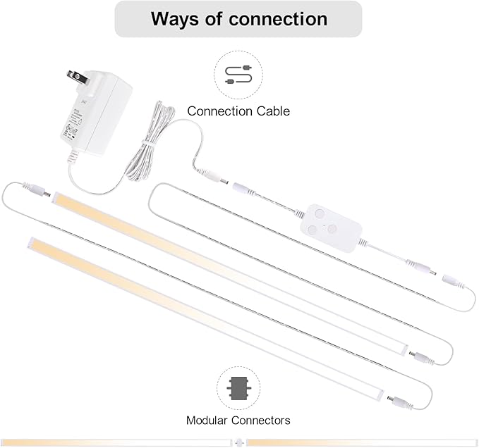 2pack 40inch Smart Under Cabinet Lighting, 2700-6000K Under Counter Kitchen LED Light, Dimmable Under Counter Closet Light Fixture APP Control, Work with Alexa, Google Assistant (White)