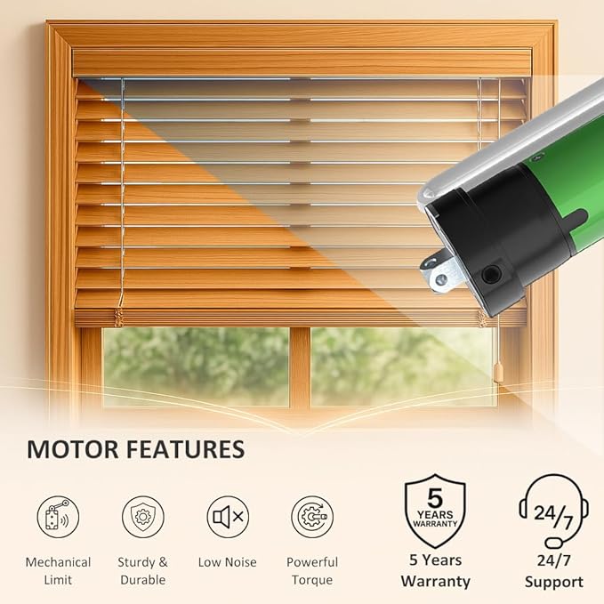 Motorized Roller Shade Motor 35mm, DC24V Electric Tubular Motor Kit for Blinds with Remote, Mechanical Limit, Quiet Copper Motor (6.0 N.m for Φ50mm (2") Groove Tube)
