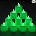 KOABY 25 Pack Flameless Votive Candles, Last 8H+, Green Light, No Timer No Flickering