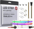 BTF-LIGHTING FCOB WS2814 IC RGBW 6000K COB LED Strip Flexible High Density Uniform Chasing Color Light 9.8FT DC24V 784LED/m 14IC/m 10mm Width for Home Indoor Decor(No Adapter or Controller)