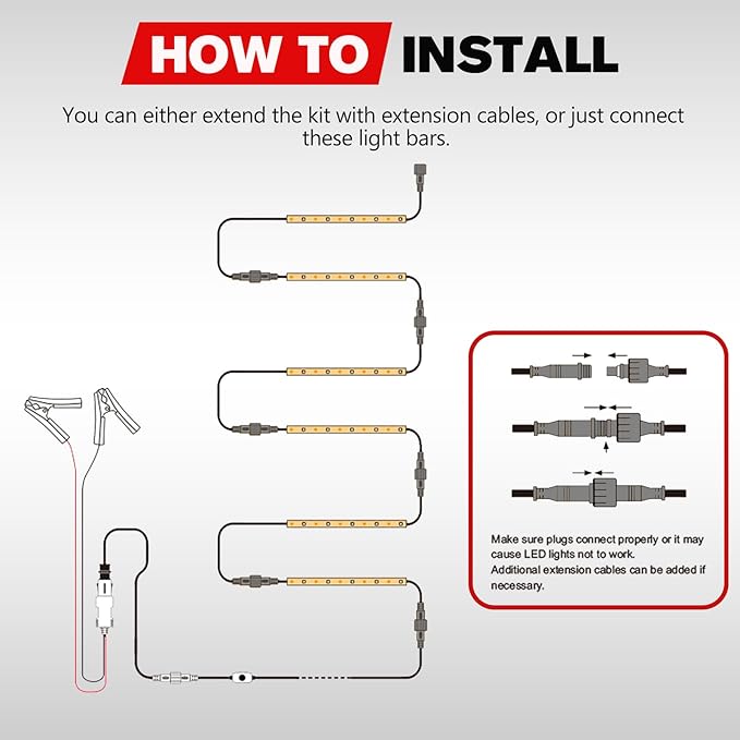 FIERYRED 12V Interior Light Bar Kit, Dimmable Camping Lights, Weatherproof IP67, Aluminum Magnetic Mount with Dimmer Switch, Portable Lights for Camping Tent Awning RV Car Trailer Boat (6 Pcs, White)