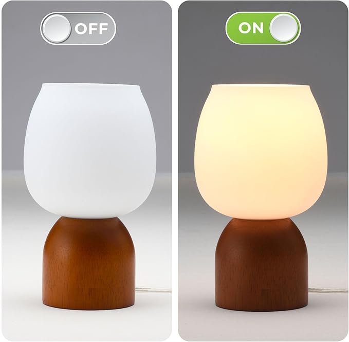 Small LED Table Lamp for Bedroom,RGB Color Changing Desk Light,Remote Control Light Brown