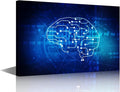 TUMOVO Canvas Art Wall Decor Artificial Intelligence Concept Bedroom Wall Art Pictures for Living Room CPU Concept Wall Painting Modern Wall Art Stretched and Framed Ready to Hang 18x12in