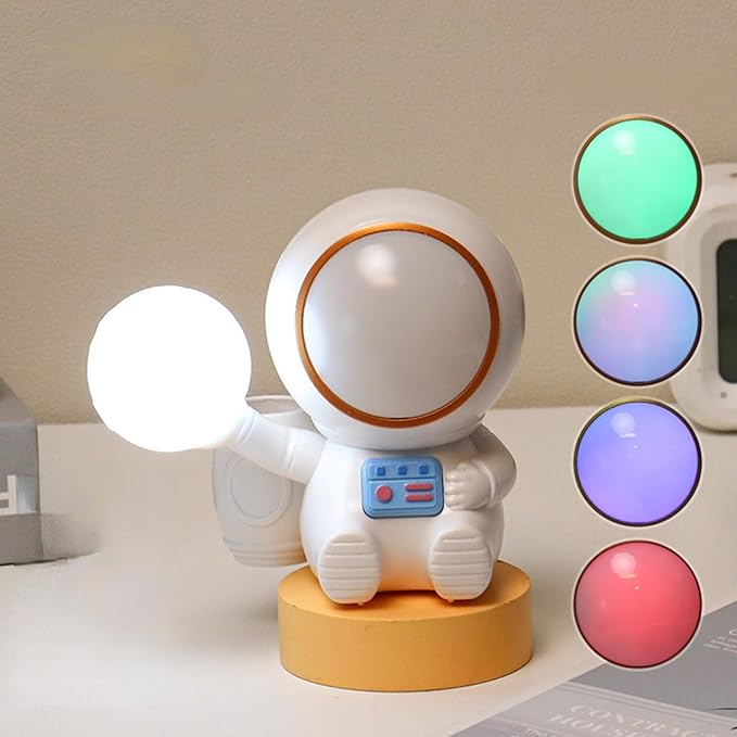 Cartoon Led Night Light for Kids with USB Rechargeable,Cute Birthday Gifts for Boys and Girls,Kawaii Room Decor Desk Accessories for Bedroom,Nursery Night Lamp for Baby (White)