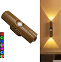 Motion Sensor Wall Lamp - Smart Indoor Night Light Wall Light, Stair Light Rechargeable Sensor Bathroom Light for Bathroom, Bedroom, Living Room, and Courtyard (Grain, 7 Colors)