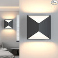 Tipace Black Wall Sconce 2 Packs Hardwired Indoor Modern Wall Lights LED Up and Down Wall Mount Light for Living Room Bedroom Hallway Corridor Conservatory Warm White 3000K(with G9 Bulbs)