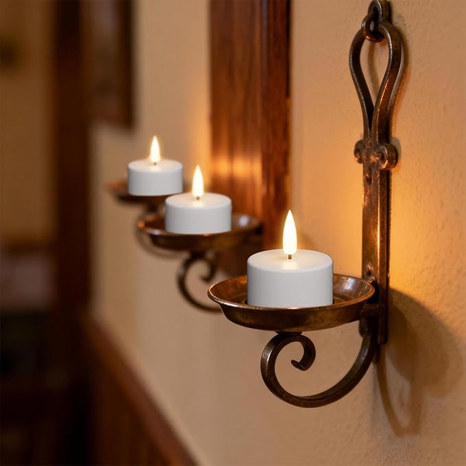 Rechargeable Tea Lights Candles with Remote Timer & Charging Base, 12pcs Battery Operated LED Candles Tea Lights Flameless for Halloween Decorations Wedding Home DecorΦ 1.57" H 1.85"