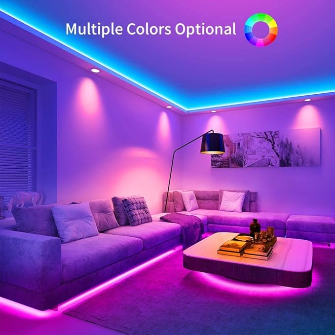 SUPERNIGHT 131.2FT Led Light Strips, 4 Rolls of 32.8FT 5050 300 Led Strip RGB, Color Changing Led Rope Lights, TV LED Backlight Decor, Led Tape Light for Bedroom, Party