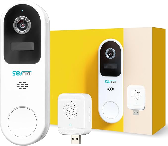 Vicohome DB3 2K Smart Video Doorbell with Chime, Home Security Battery Camera Wireless, Audible Alarm, Easy to Setup, Human Detection,Two Way Audio, 2.4GHz Wi-Fi, No SD Slot, 180 Days Exchange Policy