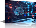 Digital Human Brain Canvas Wall Decor for Living Room Neural Network Paintings Wall Decor Artificial Intelligence Wall Posters for Bedroom Decor for Living Room House Decorations 16"Wx24"Hx1 Panel